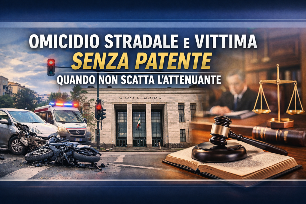 omicidio stradale e vittima senza patente